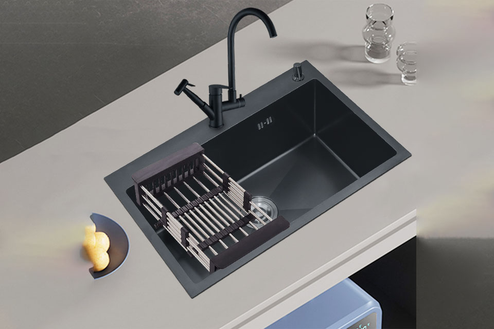 Black Coating Custom 304 Steel Sinks