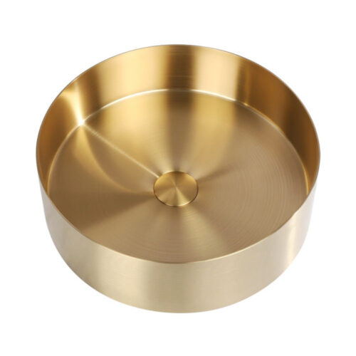 Golden Stainless Steel Countertop Bathroom Sink