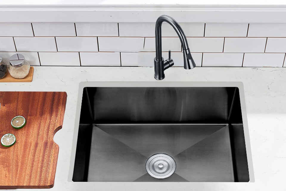 Handmade Black Single Bowl Kitchen Sink