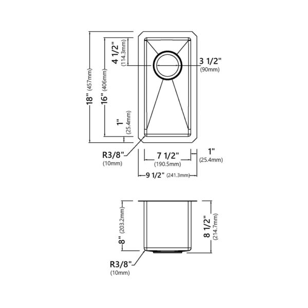Stainless Steel Bar Prep Sink