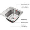 Stainless Steel Hospitality Topmount Bar Sink