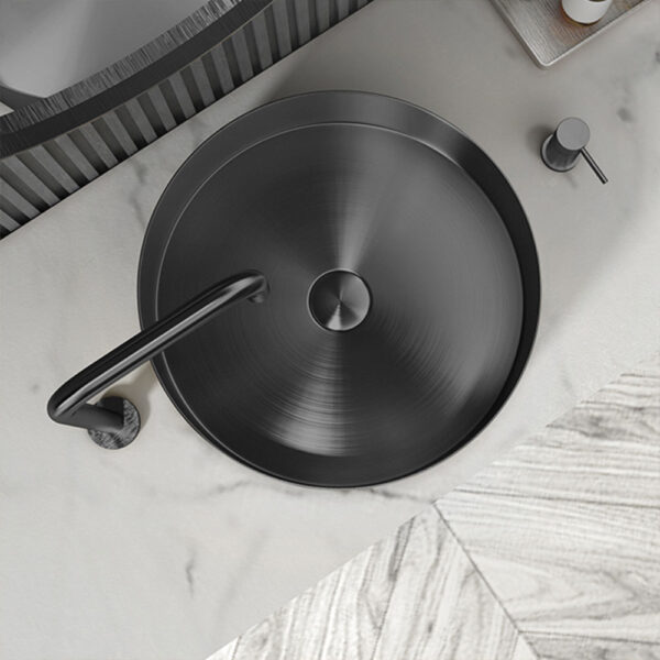 Stainless Steel Round Countertop Bathroom Basin Sink