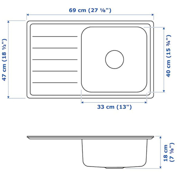 Top Mount Stainless Steel Single Bowl Sink