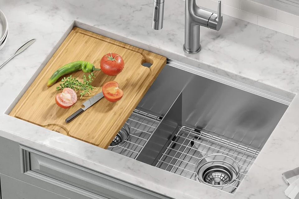 double bowl kitchen sink