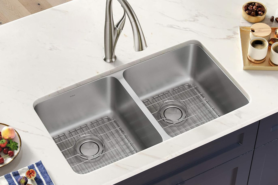 double bowl kitchen sink
